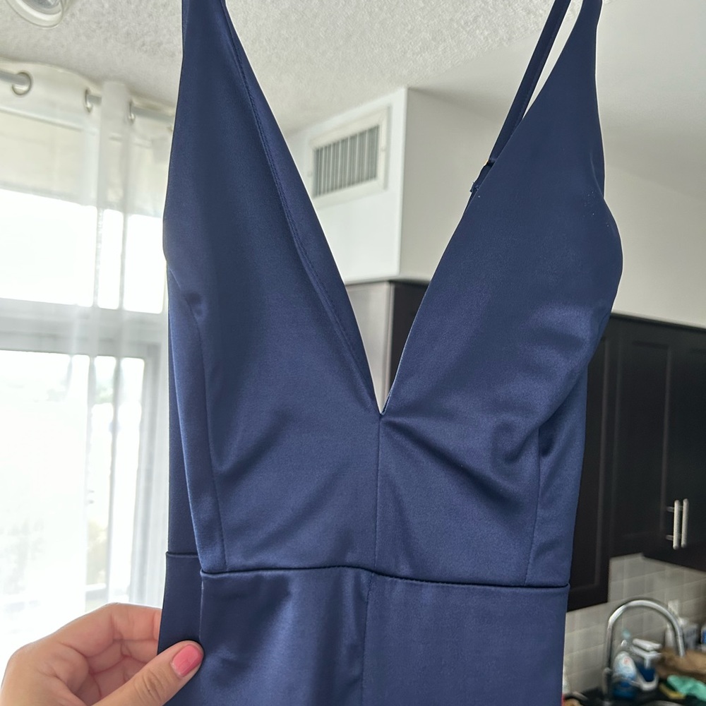 Navy blue long elegant dress